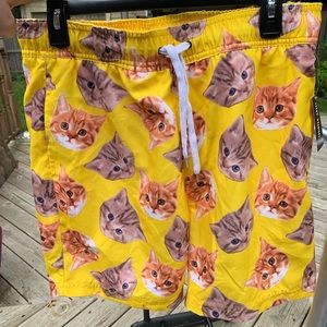 Cat Swim Trunks NWT